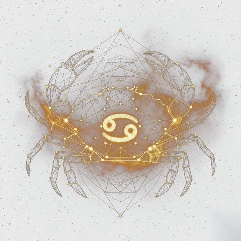 Cancer zodiac wireframe illustration